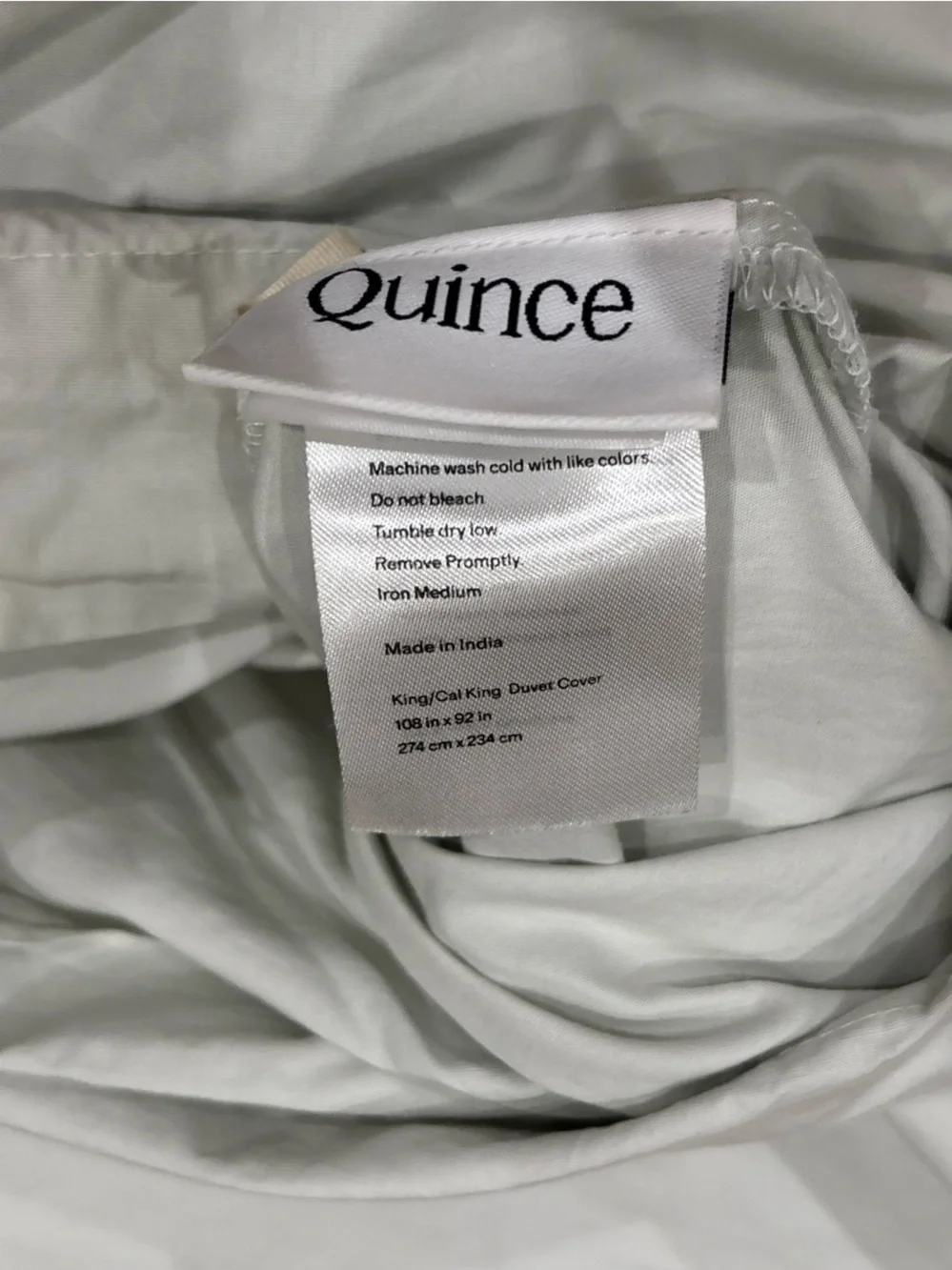 Quince Duvet Cover Set King / Cal King Organic Cotton Percale Light Blue